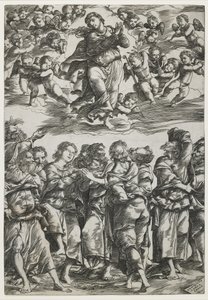De Hemelvaart van de Maagd door Domenico Campagnola